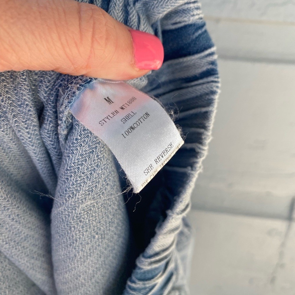 Oli & Hali Light Blue Denim Crop Top Medium - Picture 4 of 4